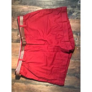 Red shorts with belt!